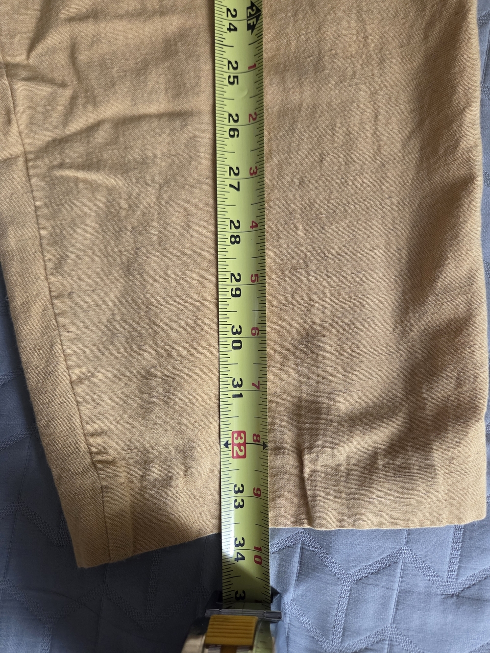 Vintage Linen Blend High Waist Trousers Mustard Size M - Picture 7 of 8
